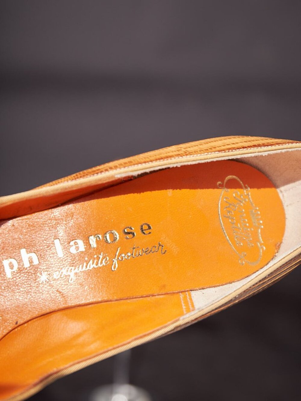 1960s Pressed Tan Patent Leather Pumps Vintage Heels